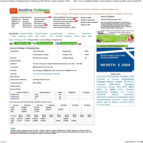 Lenora College Of Engineering