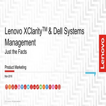 Lenovo XClarity and Dell Systems Management