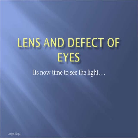 Lenses and defects of vision Light chapter for SEE Nepal