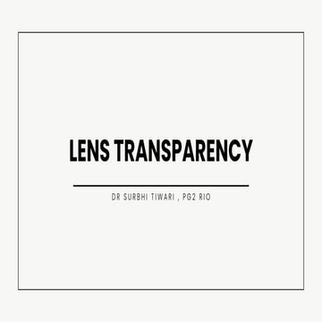 Lens-Transparency Ophthalmology - Yash Pathak | PDF