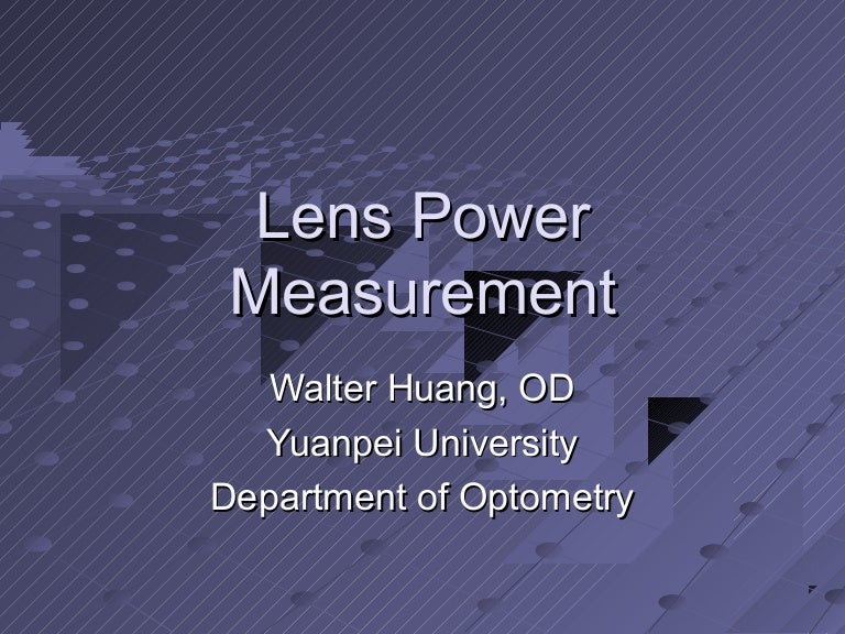 Lens power measurement