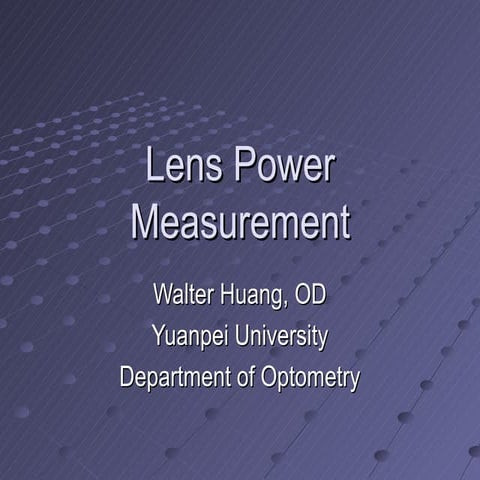 Lens power measurement