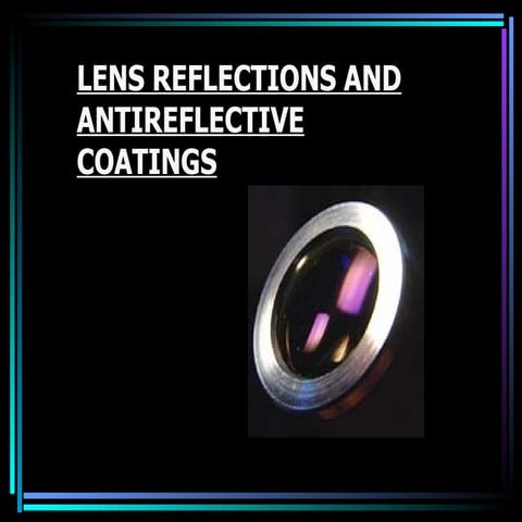 Ophthalmic lens reflections & ARC