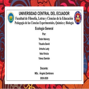 Ecosistemas Lénticos de Yánez Alexis