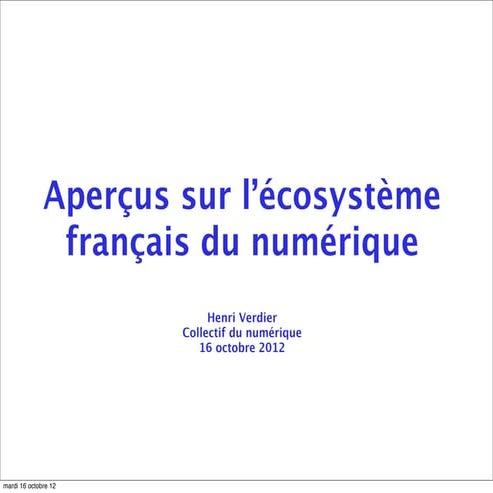 Le numérique en france