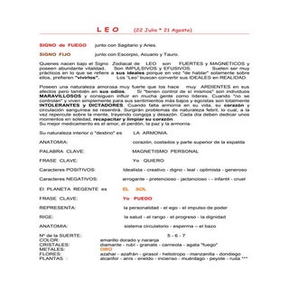 LEO (23 Julio - 22 Agosto)