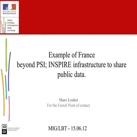 beyond PSI; INSPIRE infrastructure to share public data.