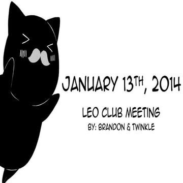 Leo Club Meeting January 13, 2015 