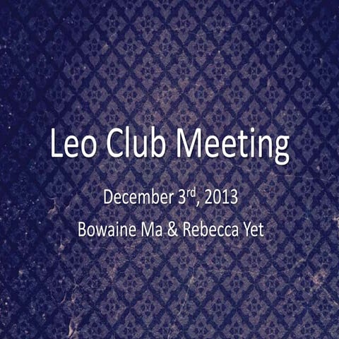 Leo meeting dec 3