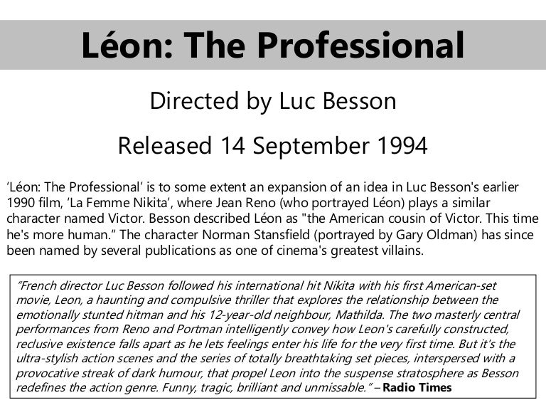 Luc Besson great Leon movie Léon The Professional t-shirt