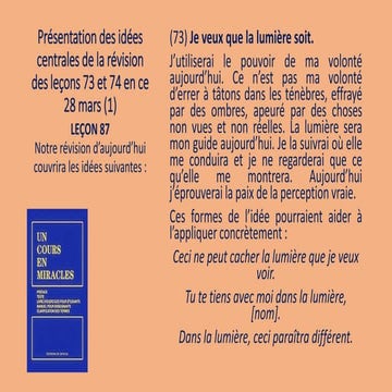 Leçon 87 - Énoncé et pratique