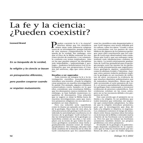 Leonard Brand_La fe y la ciencia pueden coexistir