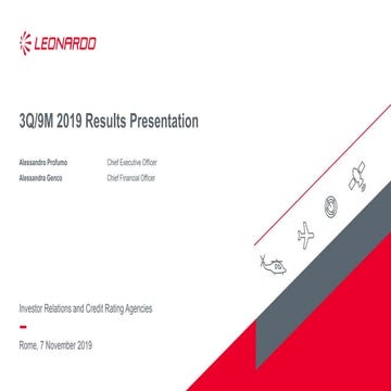 Leonardo 3Q/9M 2019 Results Presentation