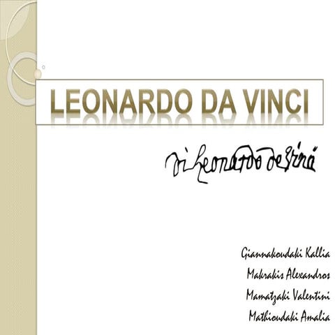 Leonardo da Vinci- Powerpoint Presentation | PPTX