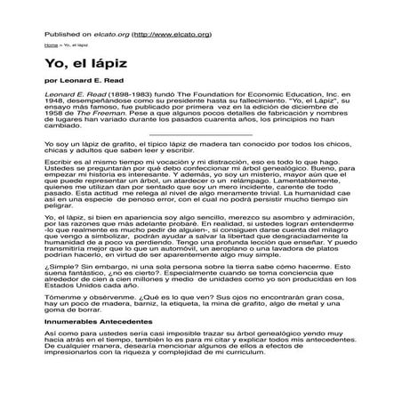 Leonard read yo, el lápiz | PDF