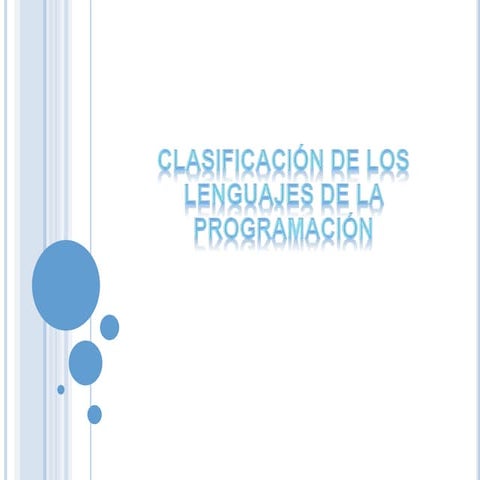 Clasificación de los Lenguajes de Programación