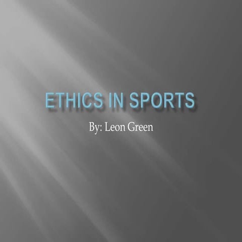 Ethics in sports | PPT