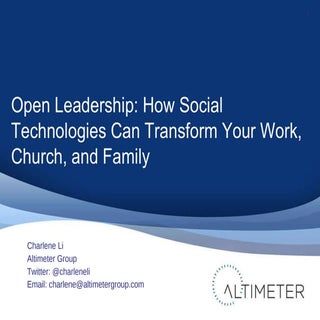 Open Leadership for Work, Church, a...
