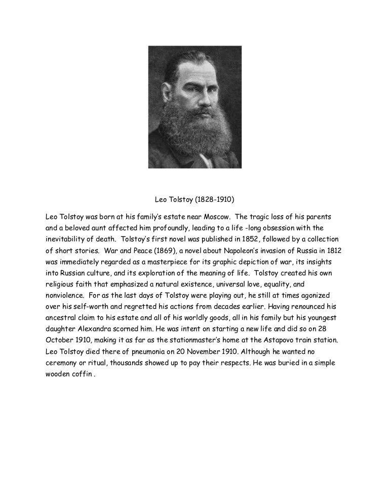 Download Leo Tolstoy Biography In English Background