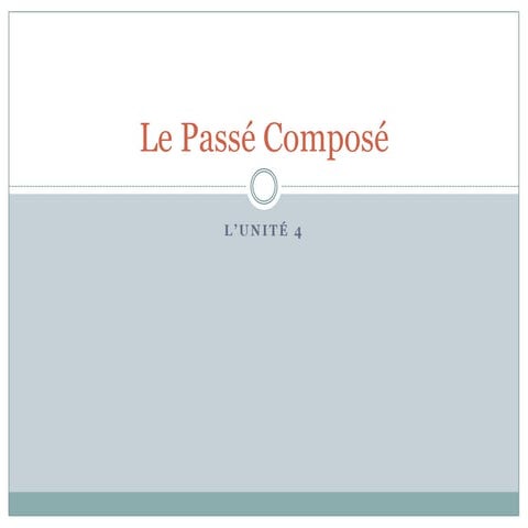 Le passé composé