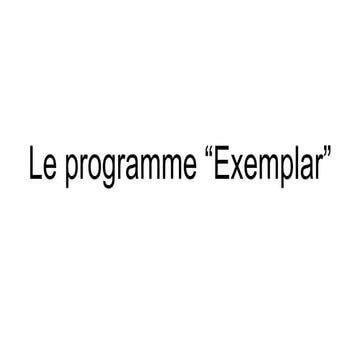 Le programme exemplaire by françois grossi