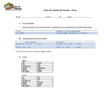 Le pronome y et en   frances 8o