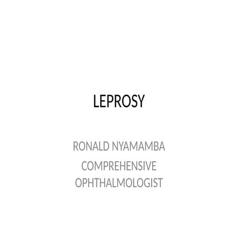 Leprosy & its pt management | PPTX