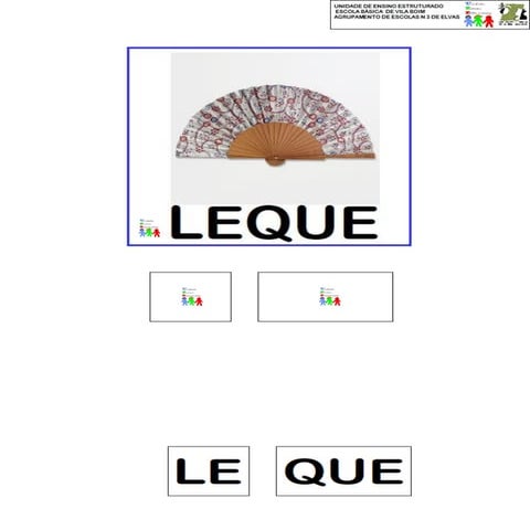 Palavra "Leque"  Método das 28 palavras adaptado em SPC BoardMaker