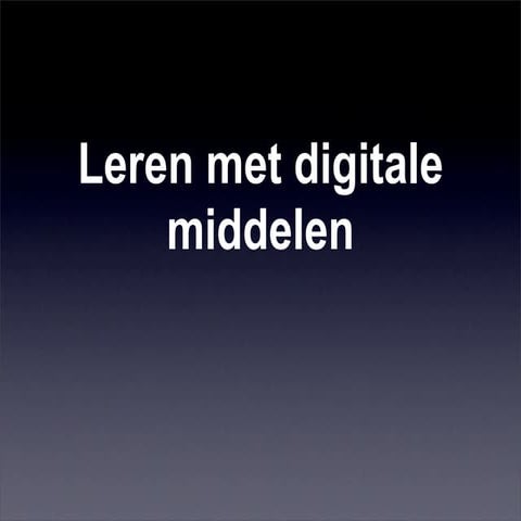 Leren met digitale leermiddelen