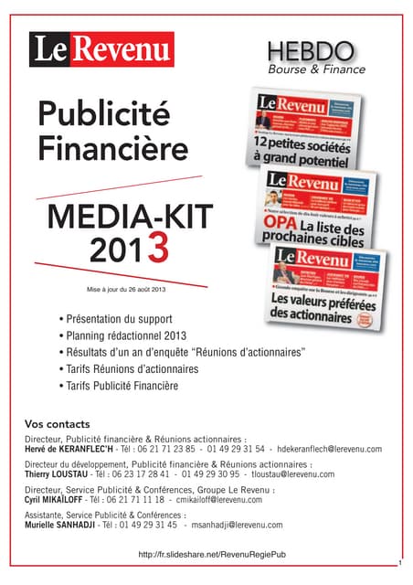 Le Revenu Hebdo - Communication fin...