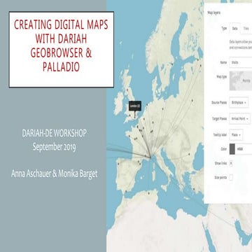 Creating digital maps with Dariah Geobrowser and Palladio