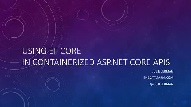 EF Core in Containerized ASP.NET Core APIs