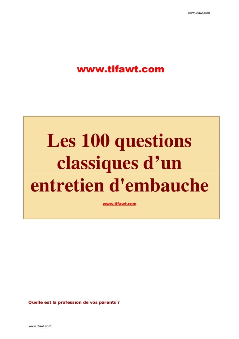 question entrevue gestionnaire