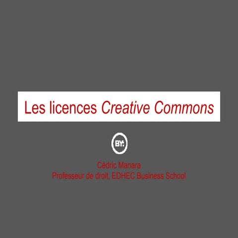 Les licences Creative Commons