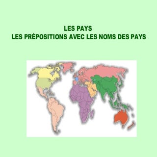 Les prépositions avec les noms de pays