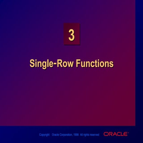 Les03 Single Row Function | PPTX