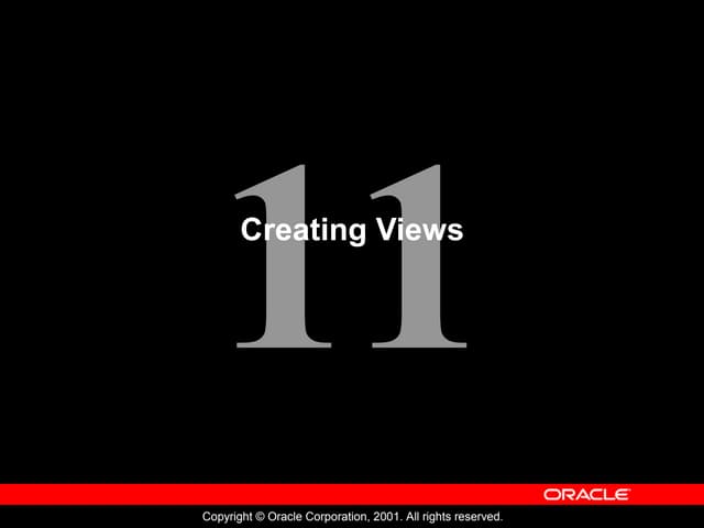 Creating Views - oracle database