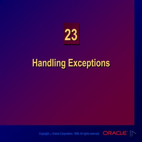 Les23[1]Handling Exceptions | PPT | Databases | Computer Software and ...