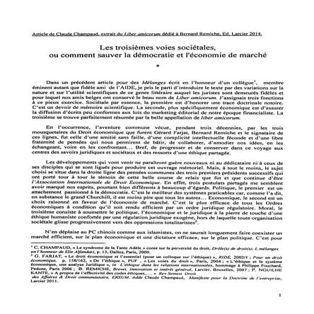 Les 3èmes voies sociétales ou comment sauver la démocratie et l'économie de marché