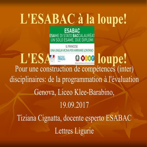 l'ESABAC à la loupe!