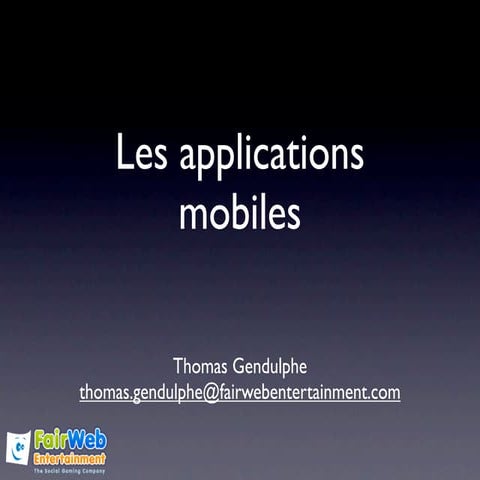 Applications Mobiles Bonnes pratiques de conception et de
