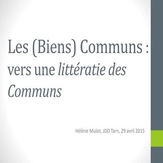 Les (biens) communs : vers une litt...
