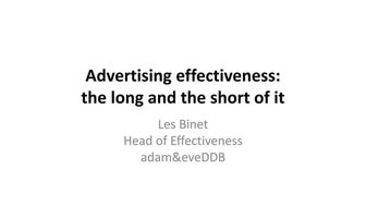 SEMPL17: Les Binet, Head of Effectiveness, adam & eve DDB, UK