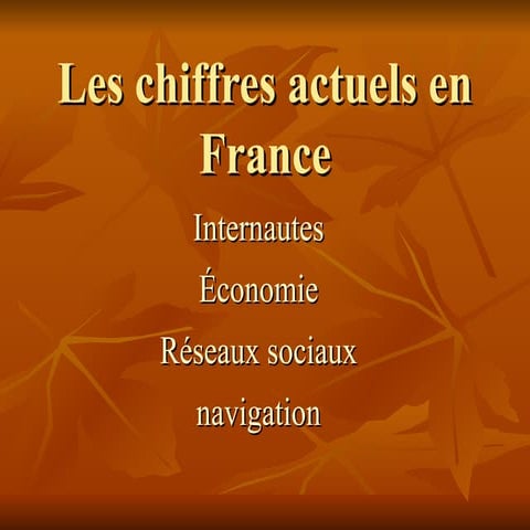 Les chiffres actuels en france eric