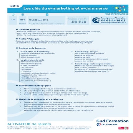 Les clés du e marketing et e-commerce