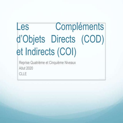 LES COD ET COI - pptx