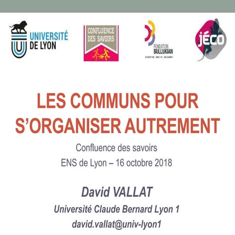 Les communs pour s'organiser autrement