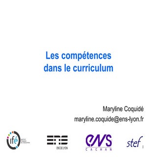 Les compétences dans le curriculum