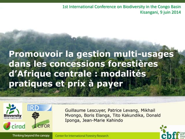 thumbnail of  Promouvoir la gestion multi-usages dans les concessions forestières d'Afrique centrale : modalités pratiques et prix à payer