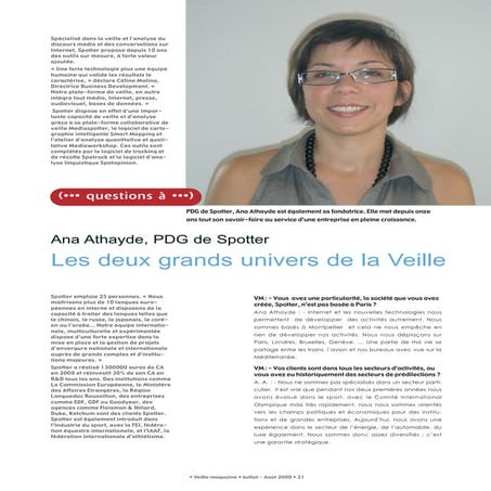 Les Deux Grands Univers De La Veille - Spotter - Ana Athayde - Veillemag